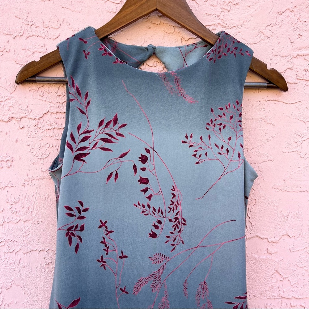 Vintage Scarlett Dress Gray Sleeveless Floral Ombre Y2K Retro Cherry Blossom